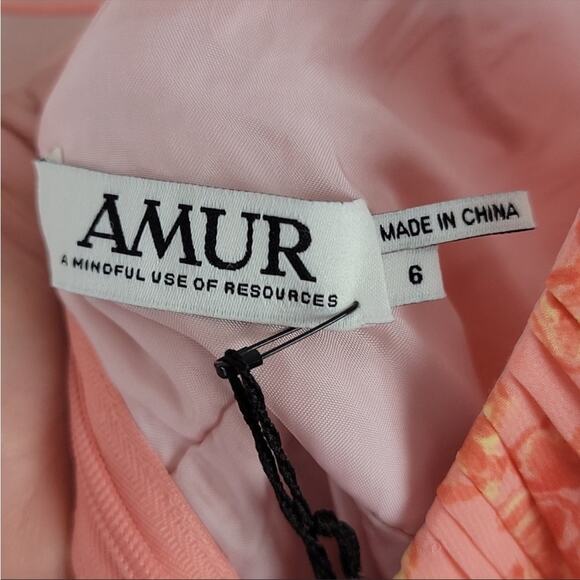 Amur | Chiffon Maxi Dress Pleated Long Flowing Cut Out 6 - Picture 9 of 14